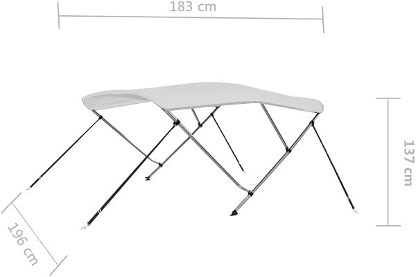 vidaXL Bimini di Prua con Tendalino Tenda per Barca Colori/Dimensioni Diverse - 2