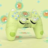 PlayVital Osłona do ps5 Kontroler Silikonowa Osłona Ochronna z Nakładkami Drążki & Naklejkami do ps5 kompatybilna ze Stacją Ładującą,Pokrowiec Antypoślizgowy/Odporny na Wstrząsy-Zielony Eustoma