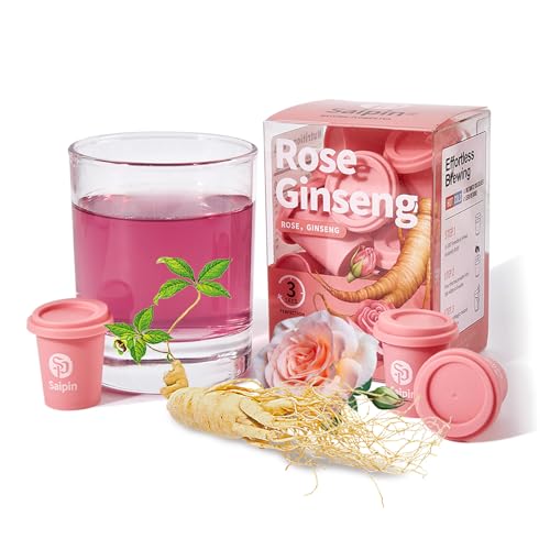SAIPIN Ginseng Rose Tea – Instant Herbal Kidney Tea for Energy & Beauty | 10 Pack Organic Adaptogen Rose Ginseng for Women & Men | Caffeine-Free, Sugar-Free | Detox.