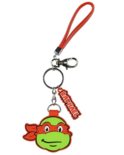 Porte-clés Raphael TMNT figurine caoutchouc 5,1 cm avec fermoir mousqueton sac