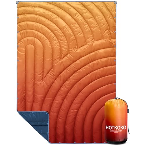 hotkoko Puffy Camping Blanket Large Camp Blanket Outdoor Camping Quilt