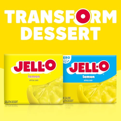 Jell-O Dessert Mix Variety Pack – Butterscotch Pudding, Sugar Free Strawberry Banana Gelatin, Sugar Free Lemon Pudding & Lemon Gelatin (1 Ea.)