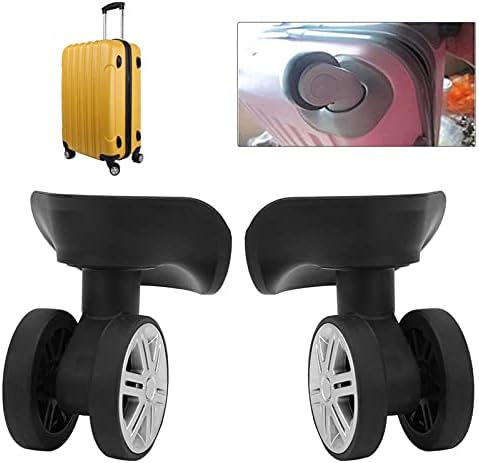 Agatige Suitcase Wheels, Universal Draw Bar Box Wheels Accessory Wheel Suitcase Luggage Carrier Wheel Replacement (Black)