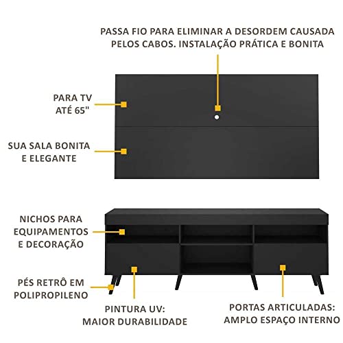 Rack c/Painel p/Tv até 65