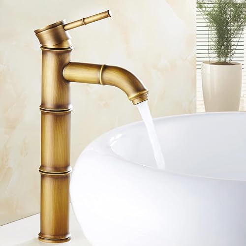 Grifo cascada latón retro para lavabo monomando antiguo 2