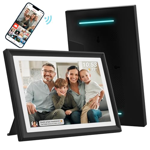 32GB FRAMEO 10.1 Inch WiFi Digital Photo Frame with LED Light, 1280x800 HD IPS LCD Touch Screen, Auto-Rotate Portrait and Landscape, 32GB Storage, Share Moments Instantly via Frameo App from Anywhere by akimart - Used condition - US$58.03
