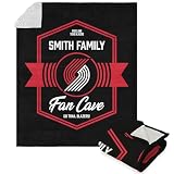 NORTHWEST NBA Portland Trail Blazers, Dominion, Personalized Silk Touch Sherpa Throw Blanket, 50 x 60 Inches