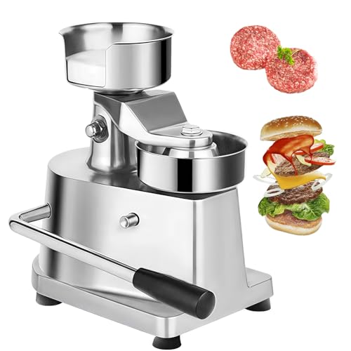 Kommerzieller Hamburger Patty Maker, Manuelle Burgerpresse Maschine mit Patty Papers und Papierpalette, Edelstahl, Hamburger Forming Processor für Küchen und Restaurants