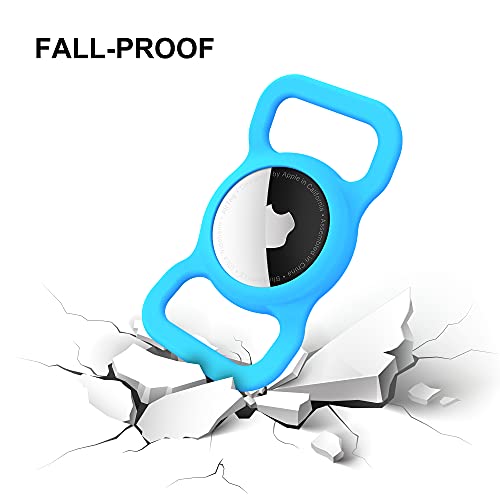 Image of for Airtag Dog Collar Holder, DLENP Air Tag Protective Cat Airtag Dog Collar,Silicone AirTags GPS Tracking Accessories,Air Tags with Bone Pattern (1 Pack(Blue))