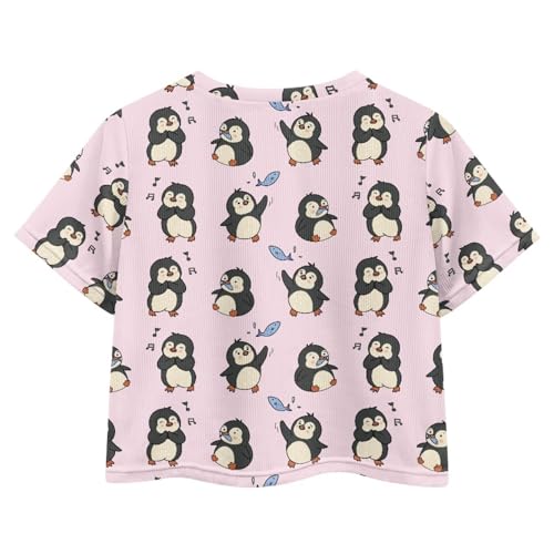 Image of Girls Crop Tees Crew Neck Casual Short Sleeve T Shirts Kids Loose Soft Comfortable Tees Blouses Shirt for Little Girl