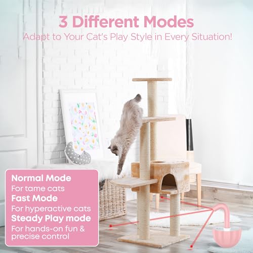 Laserpaws© Interaktives Katzenspielzeug - Katzenspielzeug Elektrisch mit Laserpointer Katze | Katzenspielzeug Selbstbeschäftigung | Katzen Spielzeug und Katzenlaufrad | Cat Toys (rosa)