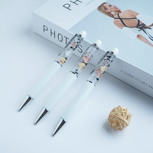 Image of Heart Ballpoint Pen Unique Floating Glitter Stationery Perfect Valentines Birthday Party Favor Gifts(White)
