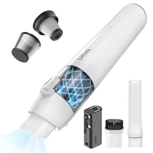 LiTHELi Handheld Vacuum Cordless, 10,000Pa Powerful Suction with Rechargeable U-Battery, Ultra Lightweight Mini Dust Buster for Car, Home, Pet Hair & Crevices – Black