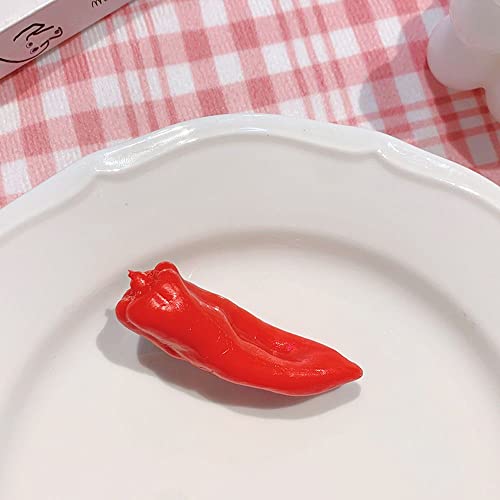 Fried Crab Claws Hair Clip Simulation Food Hairpin,Funny Duckbill Clip Kelp Shrimp Fries Barbecue Hair Clips Hair Accessories(Red Pepper) #TOP19