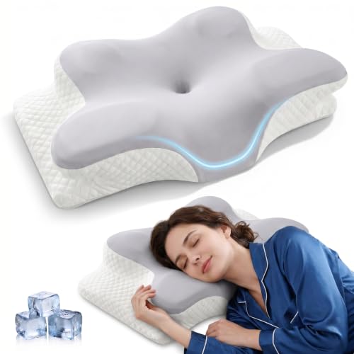 Cervical Memory Foam Pillow with Cooling Cover for Neck Pain