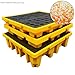 XLIHAWY Drum Containment Spill Pallet, Polyethylene Paint Bucket Tray, Industrial Garage Storage Detachable Shipping Leakproof Platform(50x36x10cm/4pcs)