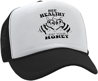 Funny Trucker Hats - Snapback Mesh Cap for Adult Humor | Perfect White Elephant, Naughty Gift Exchange & Party Hat US, Alpha, One Size, Bee Healthy Eat Your Honey