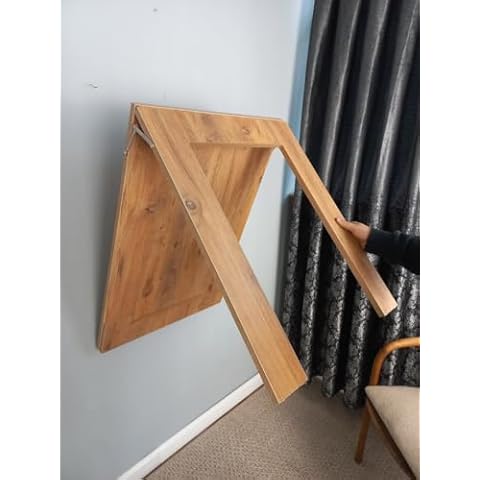 IRNVF Wall Mounted Folding Table, Framed Folding Table, Foldable Kitchen Table, Space Saving Dining Table, Murphy Desk, Customizable Table, Pine (Black,23.6''x35.4) Cover