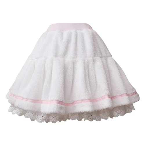 Smiling Angel White Sweet Girls Womens Plush Skirt Pantskirt