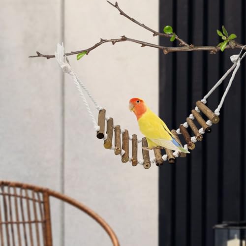 Escada de madeira para répteis, rodízio flexível – fácil montagem decorativa resistente lagarto esca