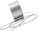 Brokatband s.dekoda Brokatband 50m x 3mm Silber Schleifenband Dekoband Brokat Geschenkband