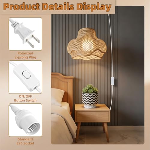 Mylvrek 13 Ft Pendant Light Cord, ON/Off Inline Cord Switch Control Lamp by Mylvrek - Image 3