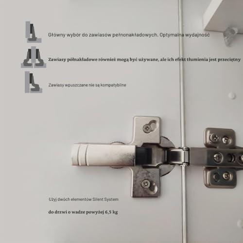 LIKERAINY Amortyzatory z Miękkim Zamknięciem do Mebli Drzwi Szafek Kuchennych Poduszki na Zawiasowy Mechanizm Amortyzujący Zestaw 4 Sztuki