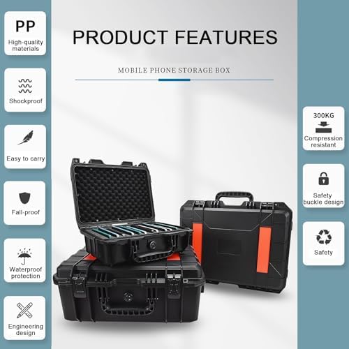 Portable Cell Phone Locker Box - Mobile Phone Jail Safe for Classrooms, Offices, Factories, Restaurants - Soft Inner Storage (48.5x38x14.5cm/19x15x6in)