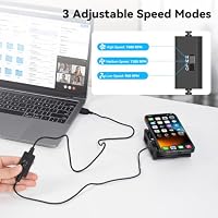 ELUTENG 140mm USB Lüfter 5V, USB PC Ventilator 140mm mit 3 einstellbaren Geschwindigkeiten, Leiser Kühllüfter mit 4 Stoßdämpferfüßen und Metallgitter für Laptop/TV-Box/AV-Schrank/PS4/PS5/Router – Ansicht 3