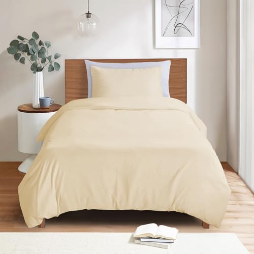 Image of Mejoroom Taupe Twin Duvet Cover - Twin Bed Cover - Soft and Breathable Bedding Sets with Zipper Closure, 2Pieces, 1 Duvet Cover (68x90) and 1 Pillow case(20x26)
