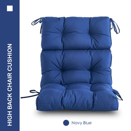 Yoozeku Outdoor/Indoor High Back Chair Cushion,Waterproof All-Weather Stuffed High Rebound Foam Adirondack Chair Cushion,Seat/Back Chair Cushion For Outdoor Furniture,Navy Blue #TOP1