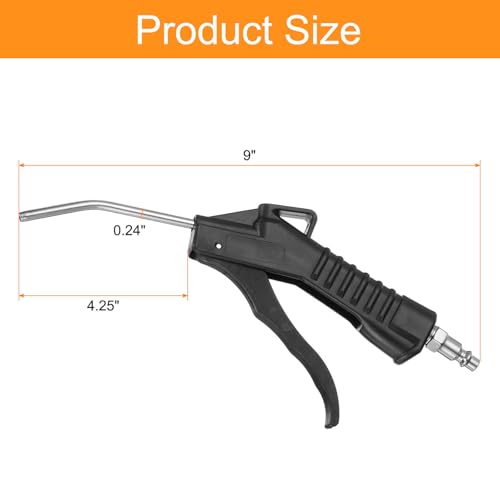 HARFINGTON 2pcs Air Blow Gun High Flow Air Compressor Blow Gun with 1/4" NPT Male Air Plug and Angled Bent for Industrial Household Air Tools Removing Dust Cleaning by HARFINGTON - Image 2