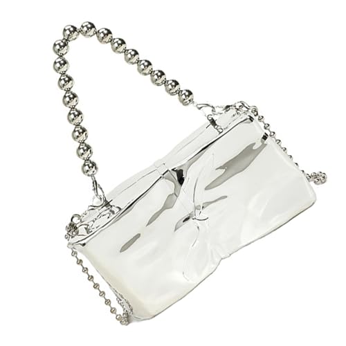 Sac de soirée en acrylique argenté avec chaîne amovible pour femme