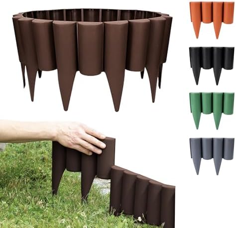 GARDENIX Rasenkante Kunststoff - 2.5m Beeteinfassung Holz, Holzpa...