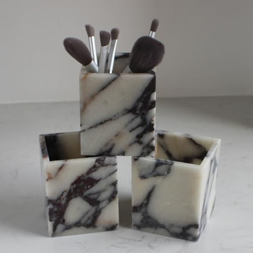 Nawgnail Calacatta Viola Marble Toothbrush Holders for Bathroom, Natural Marble Makeup Brush Holder Countertop Organizer by Nawgnail - Used condition - Image 9