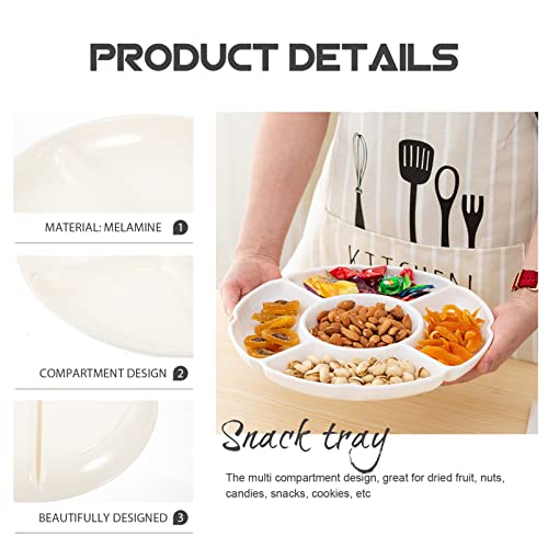 TOPBATHY Bandeja de Lanche 4 Compartimento Melamina Aperitiva Bandeja de Bandeja de Doces E Contêine