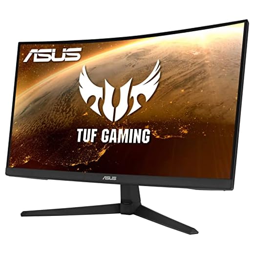 ASUS TUF Gaming 23.8” 1080P Curved Gaming Monitor (VG24VQ1B) - Full HD, 165Hz (Supports 144Hz), 1ms, Extreme Low Motion Blur, Speakers, Adaptive-sync/FreeSync Premium, Eye Care, DisplayPort, HDMI