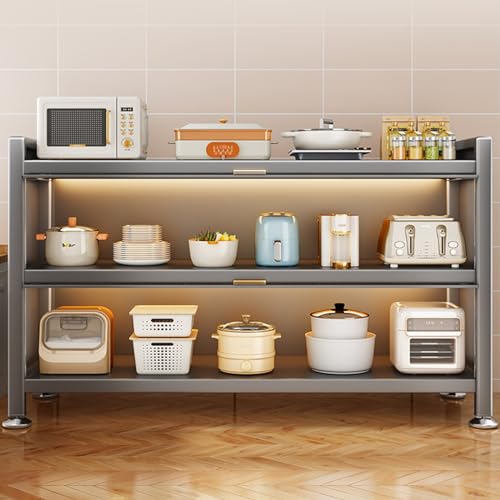 CHBMZ Arbeitstisch Küche, Vorbereitungstisch aus Metall, Kücheninsel mit Stauraum, mit Klapptür, Küchenarbeitstisch, für Restaurant, Geschäft, Lager, Zuhause, Küche, Garage (Size : 85x36x80cm/33x14x3