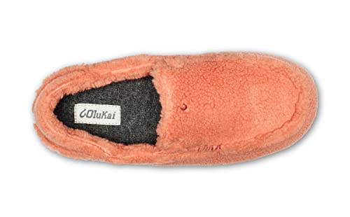Olukai Nohea Heu Women's Slipper, Soft Sherpa Fleece With Elastic Gore Pannels, Comfortable & Breathable Dual-Density Pu Footbed, Stylish Drop-In-Heel Design, Pickled Ginger/Pickled Ginger, 8 #TOP1
