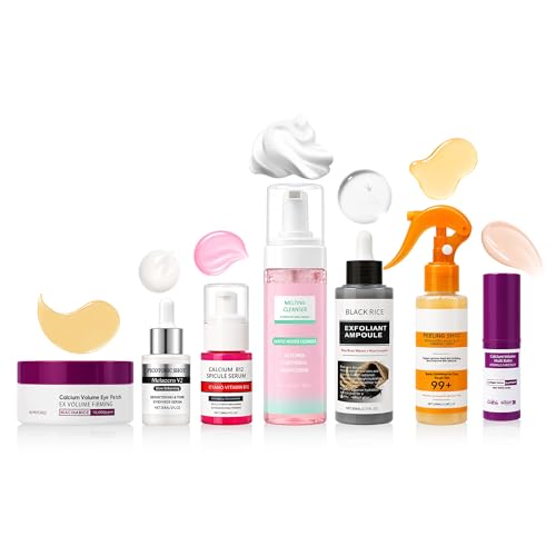 Skincare Routine Set - Facial Care Kit with Cleanser, Serums, Bal...