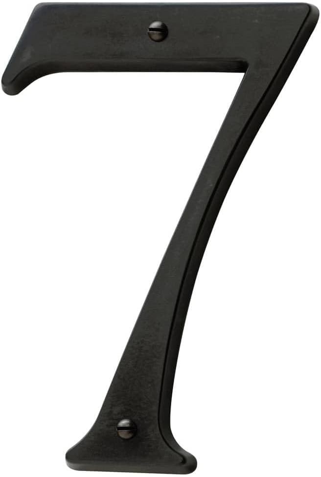 Baldwin Estate 90677.102.CD Solid Brass Traditional House Number Seven in Oil Rubbed Bronze, 4.75"