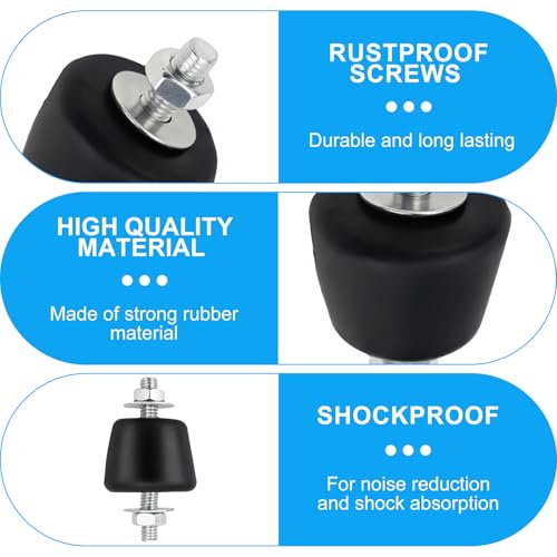 Rierousy 4 Stück Gummilager Schwingungsdämpfer M8 für Klimaanlage Außeneinheit, Antivibrationsfüße Gummidämpfer, Rutschfeste Vibrationsdämpfer für Wandhalterung Klimagerät