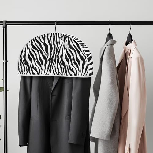 Babrukda Semicircle Clothes Dust Cover for Closet Zebra Stripes Print Garment Rack Cover 12.48 x 24.61 Inch Wardrobe Clothes Protector for Dress, Suit, Hanger Not Included, Farmhouse Decor4
