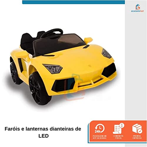 Carrinho Motor Elétrico Infantil Bateria Esportivo Amarelo