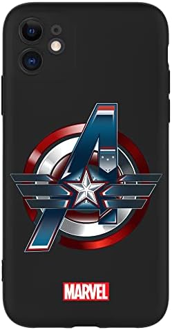 DOLLOZ Pattern Case for iPhone 11, with US Superhero Character, Graphics Silicone iPhone 11 Case Black