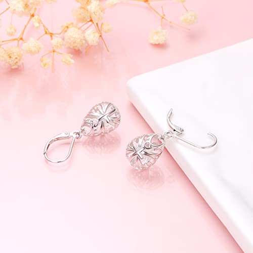 925 Sterling Silver Filigree Irish Celtic Knot Dangle Drop Stud Love Heart Teardrop Leverback Earrings For Women Girls Daughter Birthday Gift #TOP2