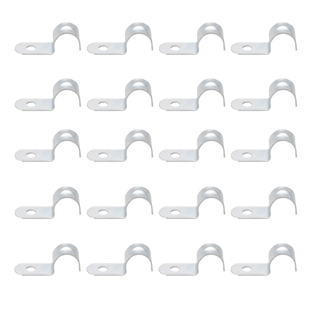 SEIWEI 20 Pcs 1 Hole Pipe Straps Single Hole Strap Pipe Straps Galvanized Iron Pipe Strap Clamp for Conduit and Pipe Fixing(Snap 32mm/1.26in)