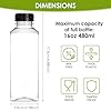 Moretoes 6pcs 16oz Plastic Juice Bottles with Caps, Clear Empty Reusable Water Bottles, Disposable Beverage Containers Bulk for Juicing Smoothies Turmeric Juice Milk and Other Beverages