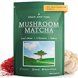 SPACE AND TIME Create - Mushroom Matcha Tea - 20 Cups of Creativity, Energy & Enhanced Mood - Organic Matcha Powder with Lions Mane, L-Theanine & Saffron