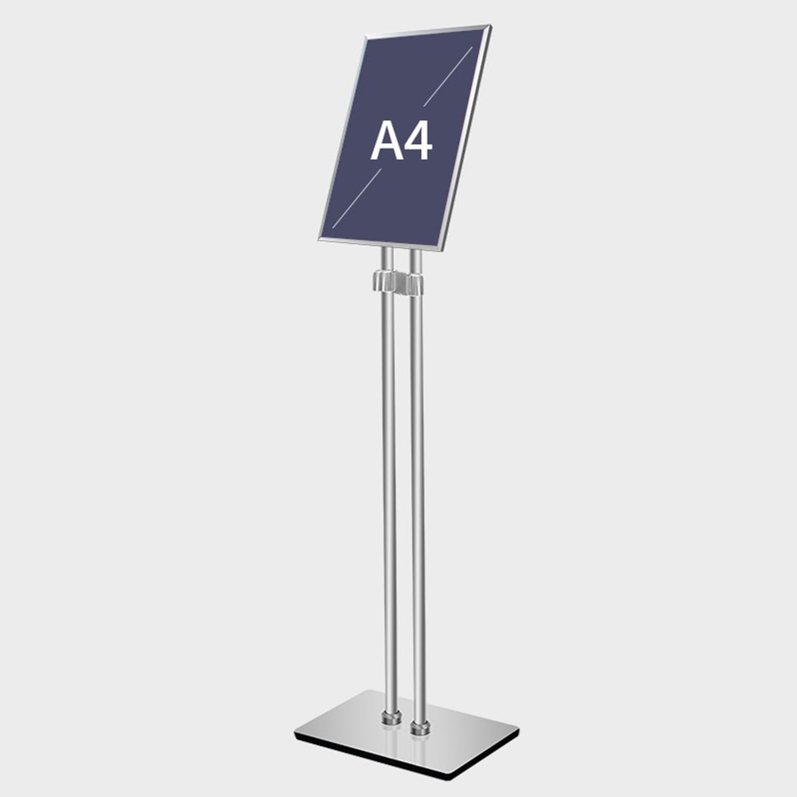 Bodenstehender Schilderhalter A3/A4-Plakatständer aus Metall,360 Grad drehbarer Plakatständer mit ultraschmalem Rahmen,Vertikale/horizontale Ansicht,für die Anzeige von Hinweisen/Plakaten/Werbung